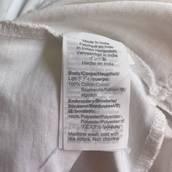 Jcrew White tiered dress with embroidery bottom. - Picture 4 of 10